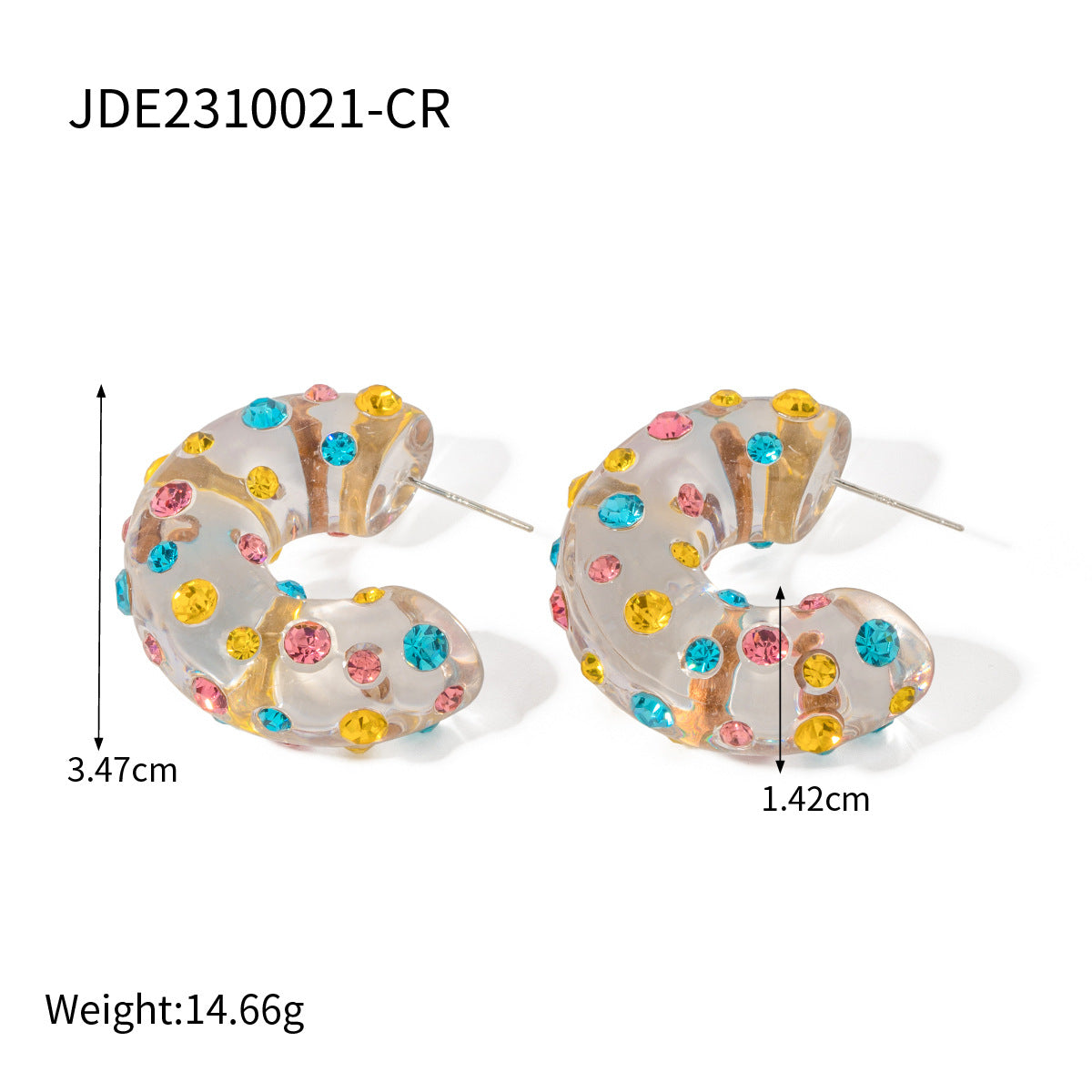 5pcs Minimalist Everyday Jewelry Eco-Friendly Resin Resin Inlaid Red Diamond Earrings Twist Ring Trendy Earrings