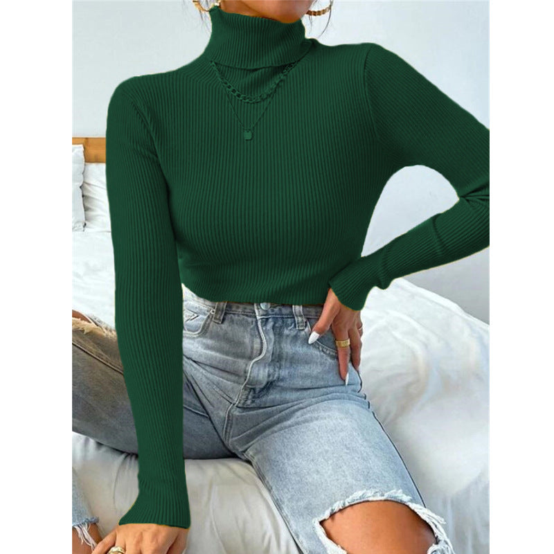 New Women's Turtleneck Sweater Pullover Knitted Top