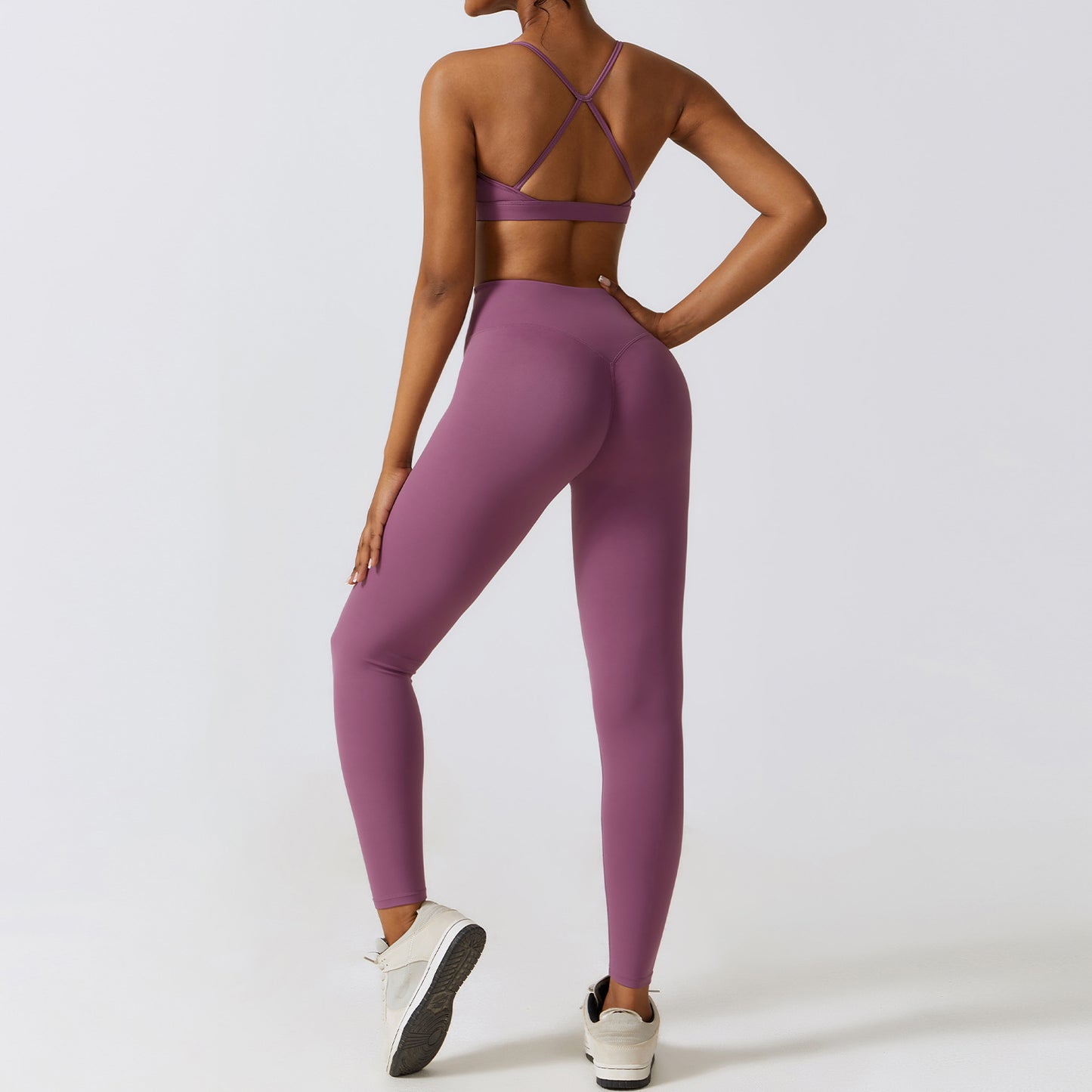 Autumn And Winter Tight Yoga Clothing Naked Sense Quick Drying Sports Set Slim Fitness Clothing Three Sets