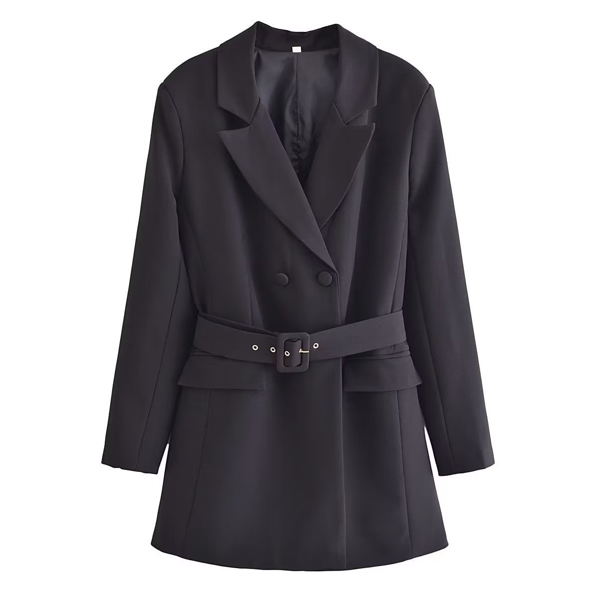 Spring Women's Casual Dress With Belt Suit Jacket