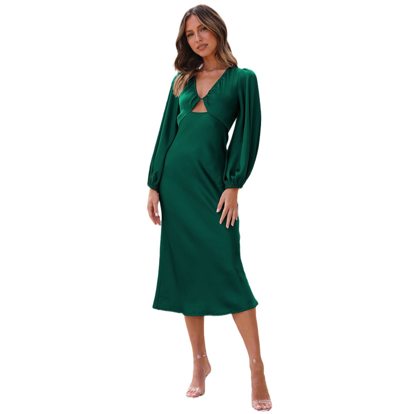 Dress High Sense Satin Lace Halter Bridesmaid Dress Temperament Elegant Women's Evening Dress