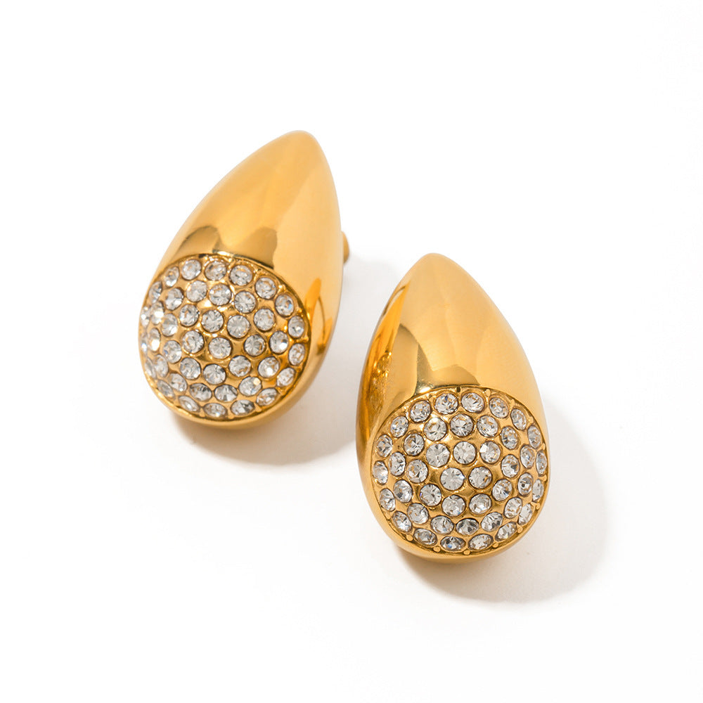 5pcs New 18K Gold Stainless Steel Pendant Earring Drill/Drop Stud Stud