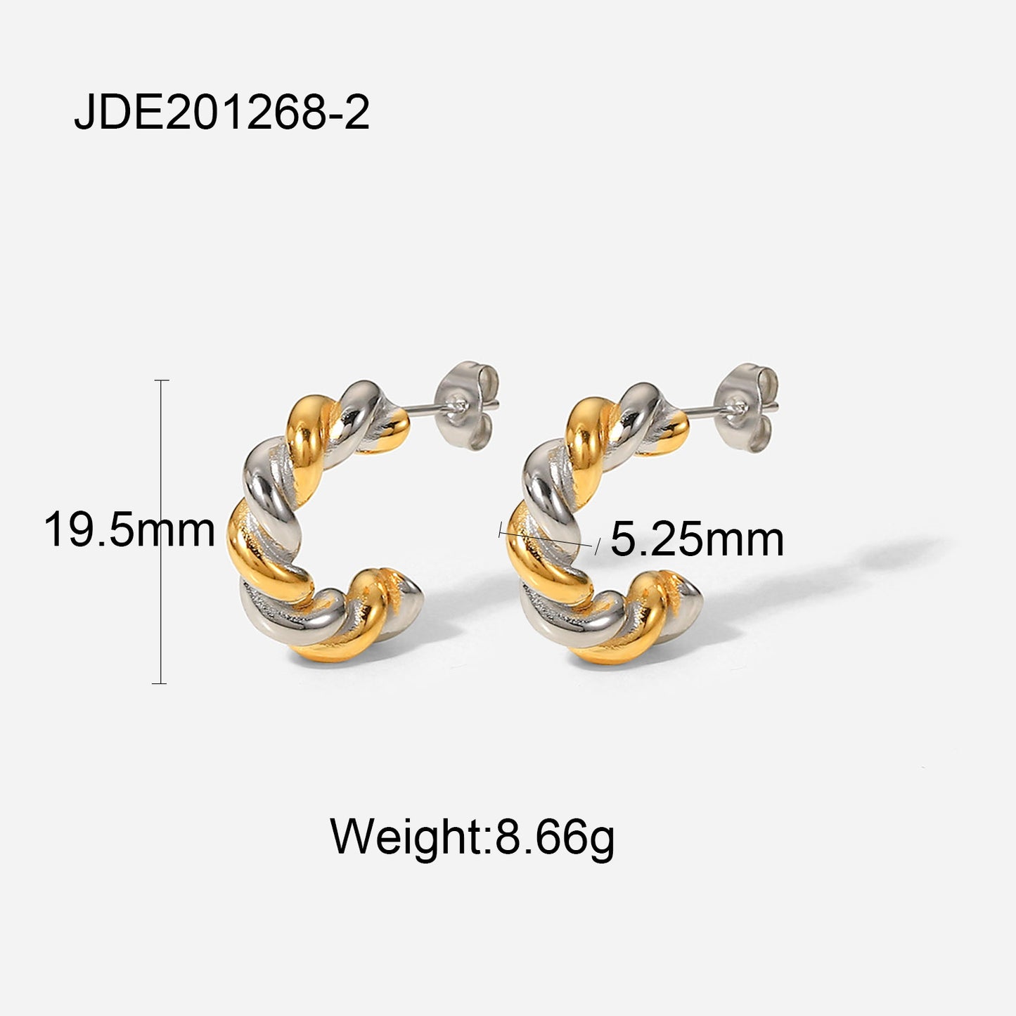 5pcs Fashion Style 18K Gold-Plated Titanium Steel Earrings Earrings Stainless Steel Gold And Silver Joints Geometric Earrings For Women