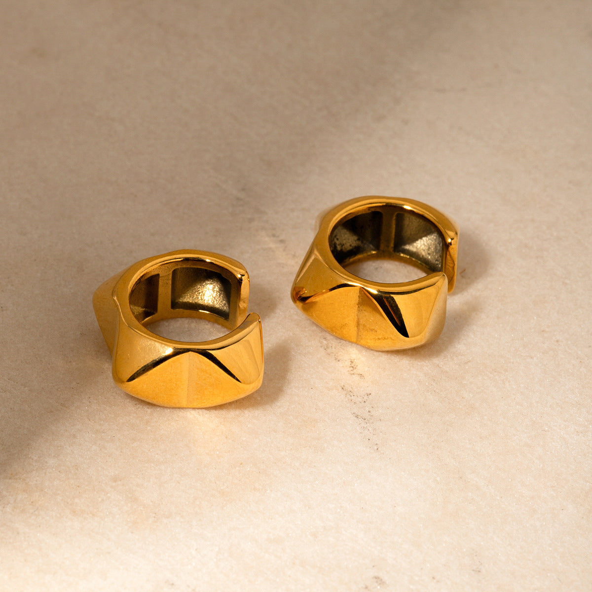 5pcs New 18K Gold Stainless Steel Stud Earrings Stainless Steel Jewelry Fashion Personality Accessories For Women