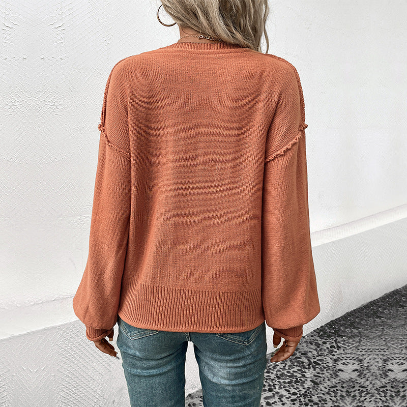 New Autumn And Winter New Fashion Women's Long-Sleeved Solid Color Sweaters