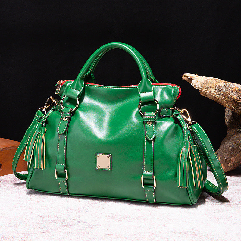 Retro Shou Worker Plant Soft Hand Bill Shoulder Crossbody Commuter Women's Bag