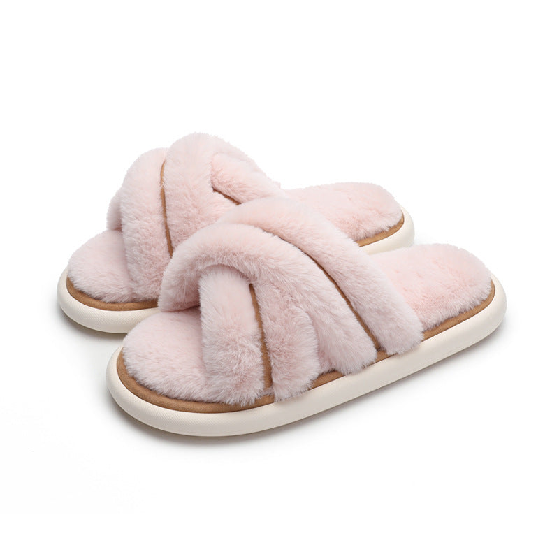 Cotton Slippers Eva Women's Winter Step On The Shit Floor Fluffy Slippers Home Non-Slip