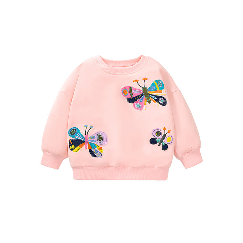 Long Sleeve Girls' Hoodie Cute Autumn Children's Hoodie Pure Cotton Girls' Top
