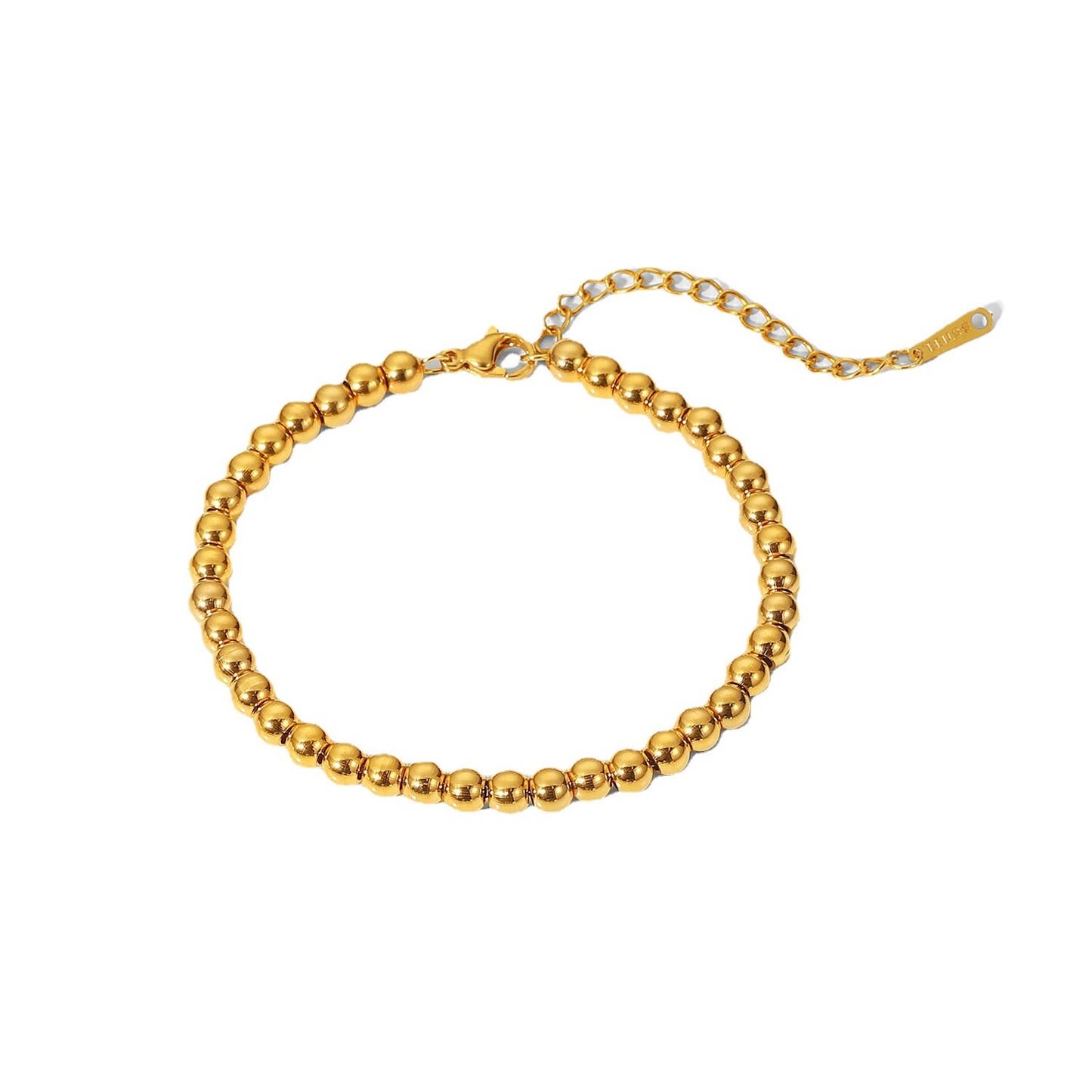 5pcs New Titanium Steel Bracelet 18K Gold Steel Ball Bracelet Stainless Steel Geometric Women's Bracelet Jewelry