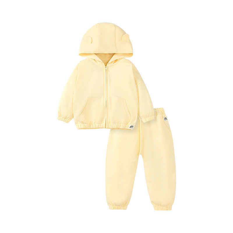 New Hoodie Girls Set Home Hooded Children's Set Autumn Pure Cotton Set