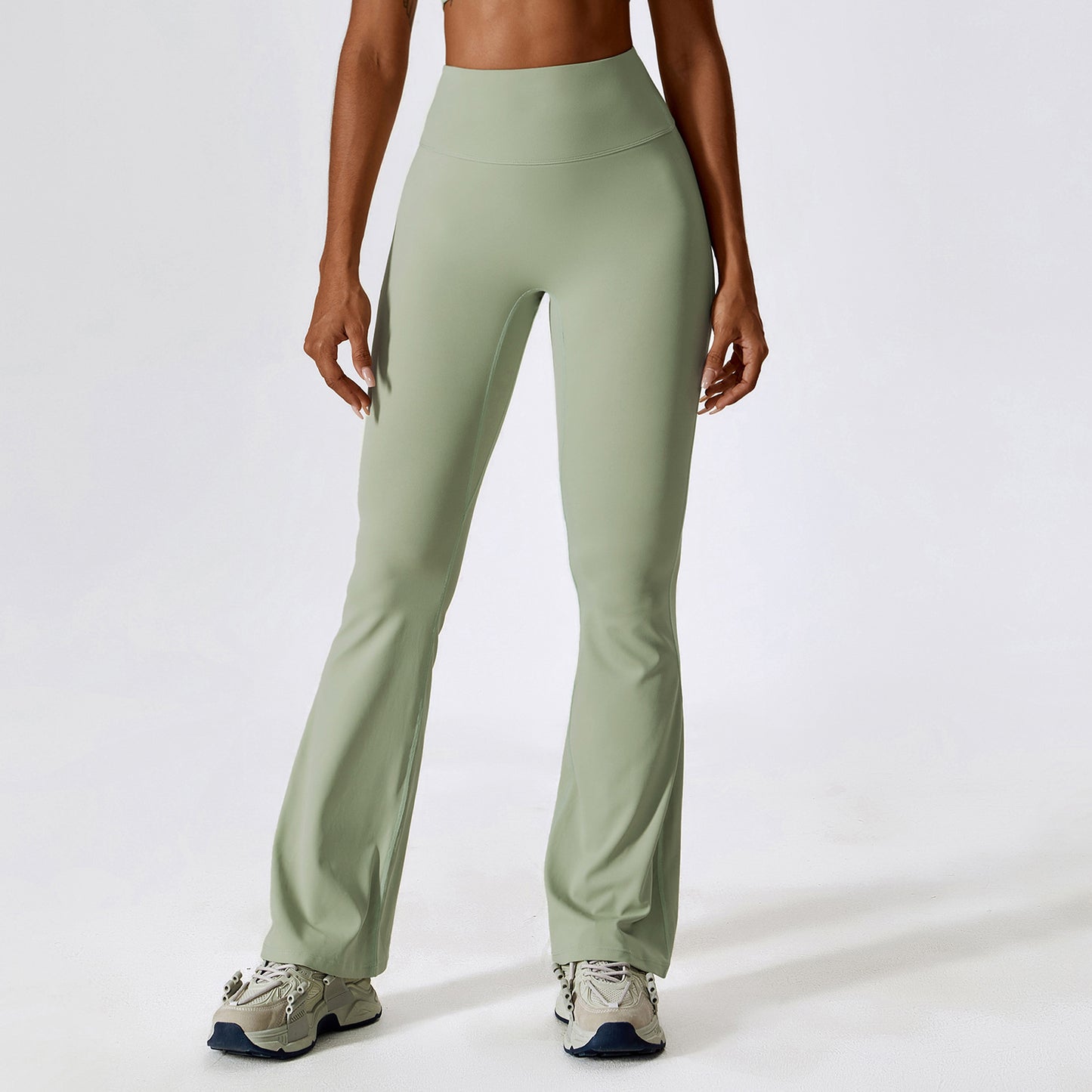 Wide Leg Tight Naked Hip Lift Yoga Flare Pants Dance High Waist Micro Casual Sports Pants