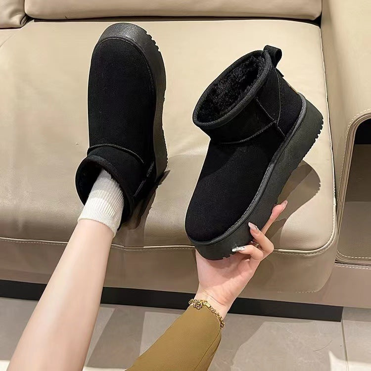 New Snow Boots Parent-child Thick Soles Plus Velvet Outside The Tube To Wear Warm Cotton Shoes