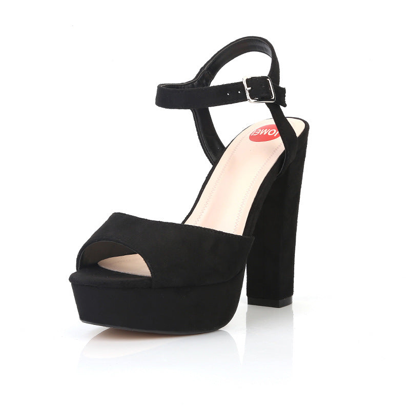Hot Summer Sandals Women Fashion Women's Shoes Buckle Thick Super High Heels Large Size Shoes