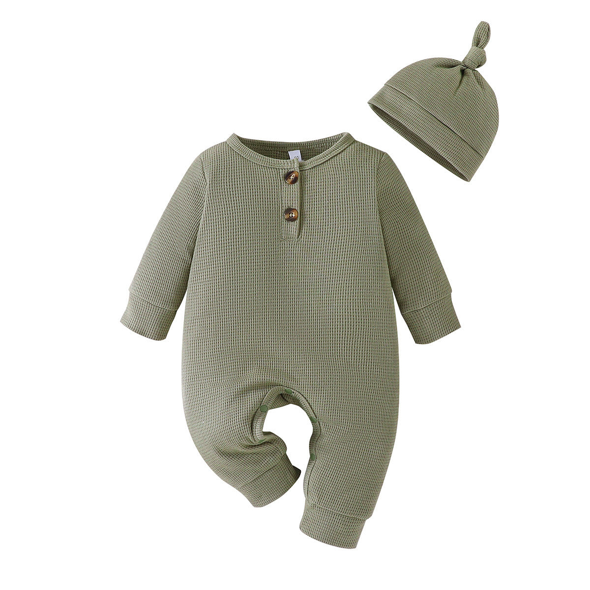 New Three-Color Chinese Clothing Grid Onesie Baby Long Sleeve Solid Color Clothing Climbing Clothes Children's Clothing