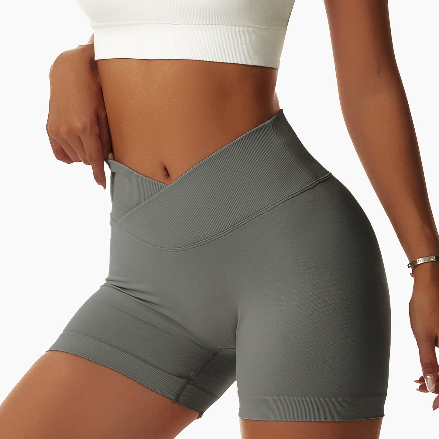 Peach Hip Lift Yoga Shorts Stretch High-Waisted Running Fitness Shorts Tight Seamless Sports Shorts For Women