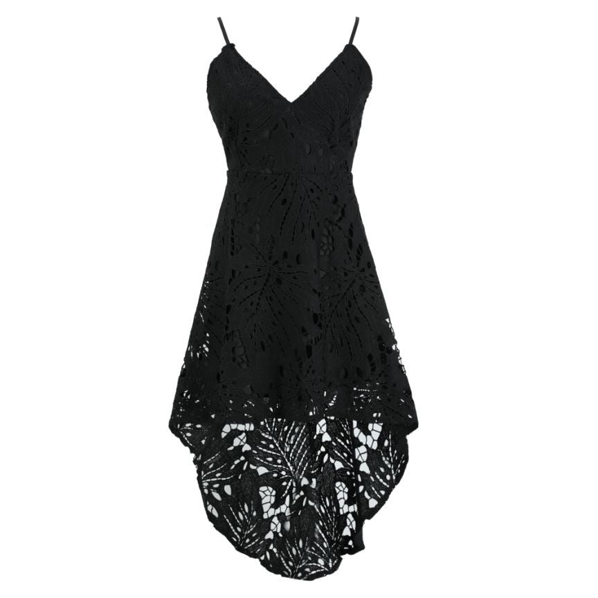 Lace Cutout Halter Dress