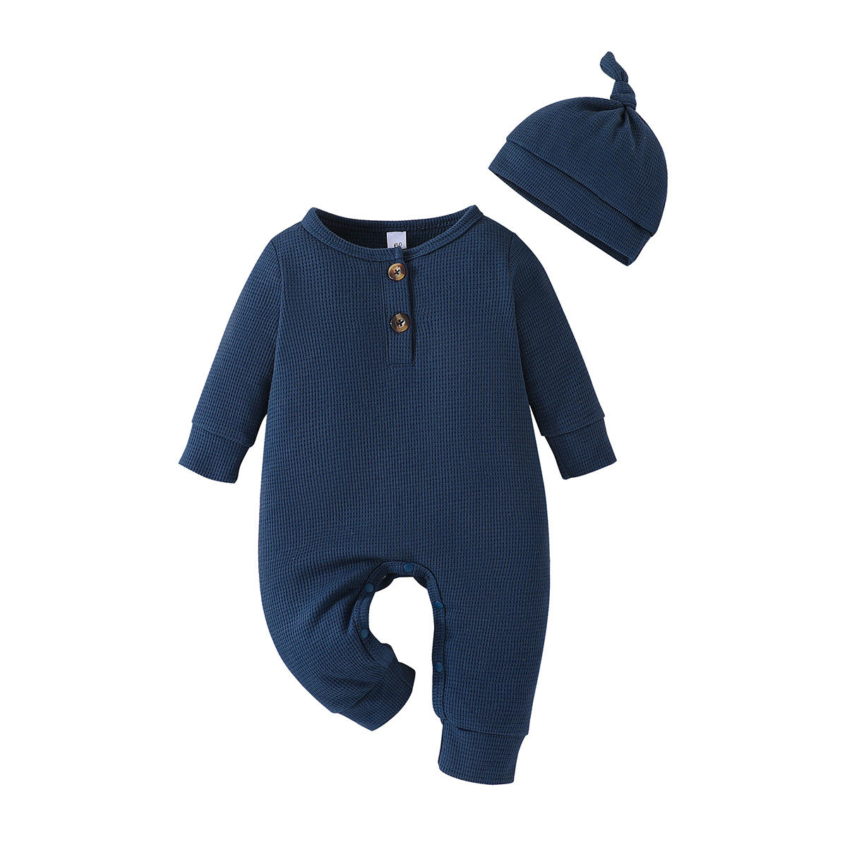 New Three-Color Chinese Clothing Grid Onesie Baby Long Sleeve Solid Color Clothing Climbing Clothes Children's Clothing