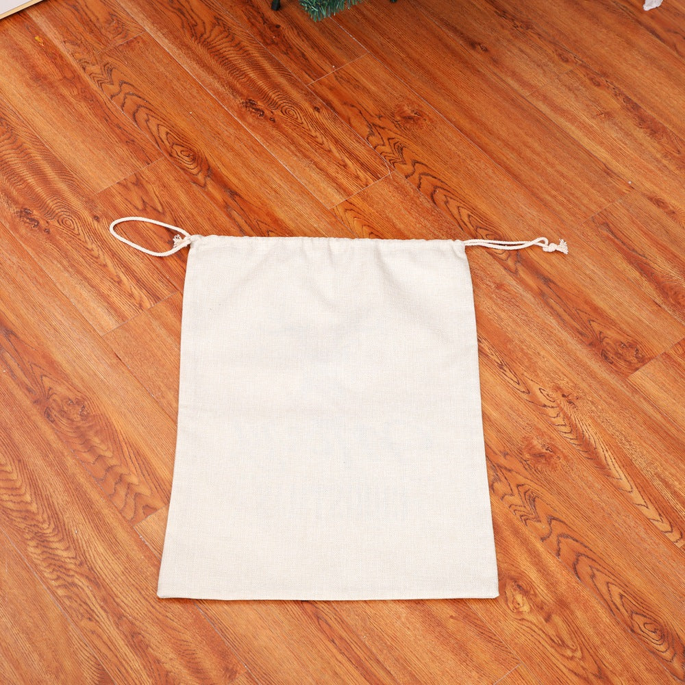 New Large Printed Linen Backpack Bunches Christmas Gift Bag Candy Bag Christmas Apple Bag Accessories
