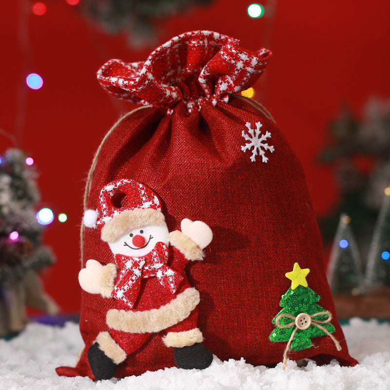 Christmas Gift Bag Christmas Decoration Large Closed Santa Backpack Children's Candy Bag Fu Bao Fu Bag