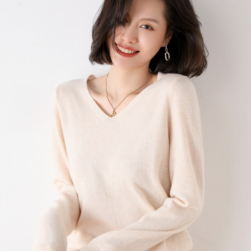 100% Pure Woolen Sweater Women Pile Collar In Autumn And Winter With Cashmere Sweater Western-Style Turtleneck Top Knitted Base