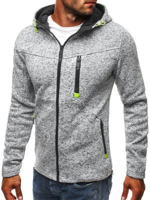 Autumn And Winter Men's Sports Leisure Jacquard Hoodie Fleece Cardigan Hoodie