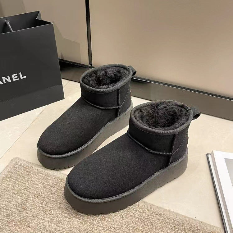 New Snow Boots Parent-child Thick Soles Plus Velvet Outside The Tube To Wear Warm Cotton Shoes