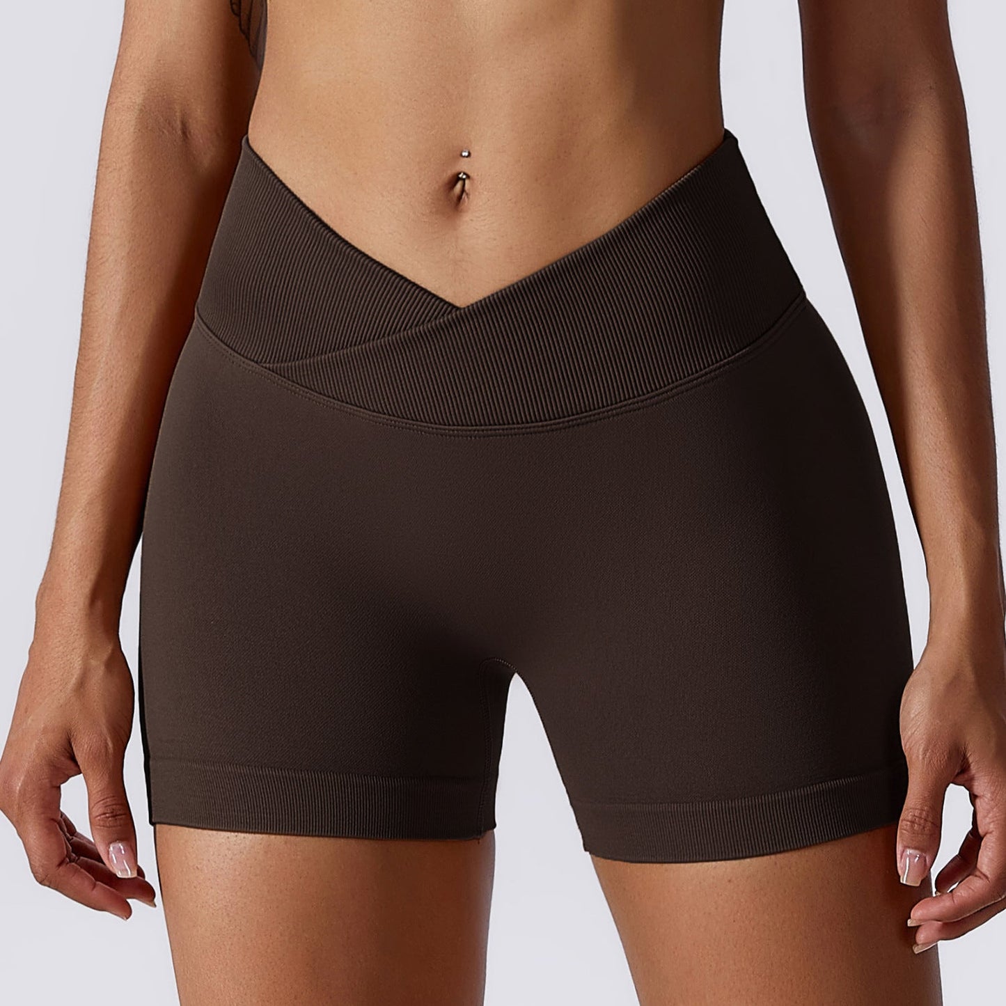 Peach Hip Lift Yoga Shorts Stretch High-Waisted Running Fitness Shorts Tight Seamless Sports Shorts For Women