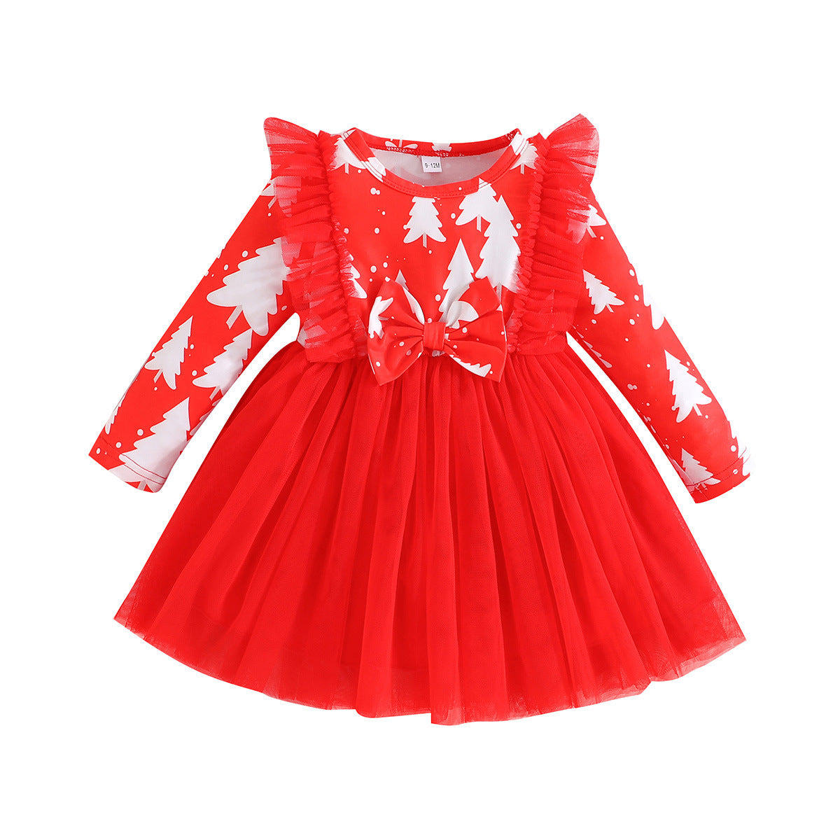 New Baby Dress Spring And Autumn Christmas Girl Letter Printed Gauze Skirt A-Line Skirt