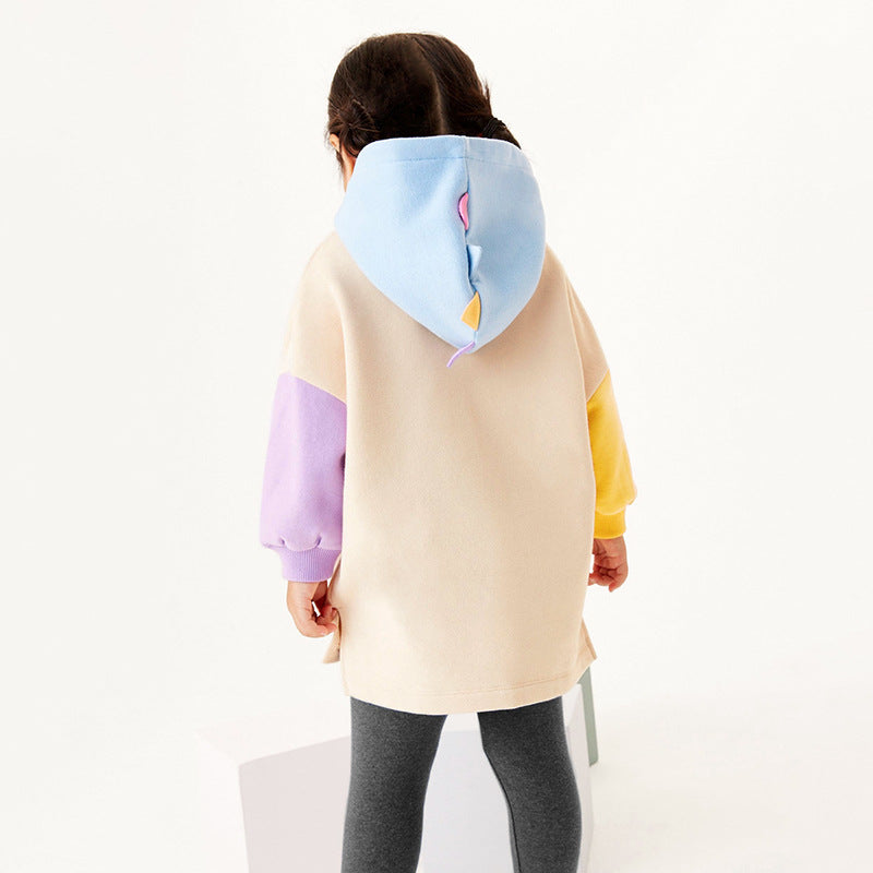 Autumn Girls Hoodie Set Children's Children's Matching Color Hooded Children's Set