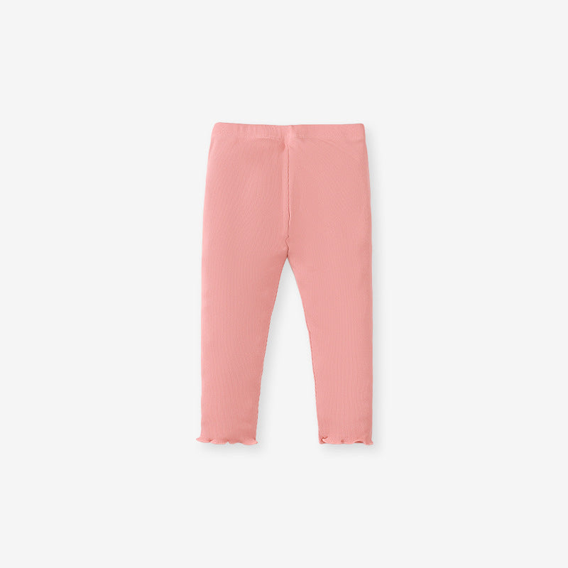 Autumn New Girls' Hoodie Long Sleeve Pure Cotton Children's Suit Pants Solid Color Trouser Suit