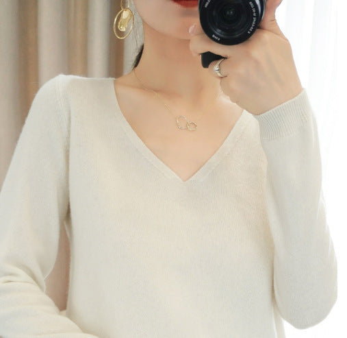 100% Pure Woolen Sweater Women Pile Collar In Autumn And Winter With Cashmere Sweater Western-Style Turtleneck Top Knitted Base