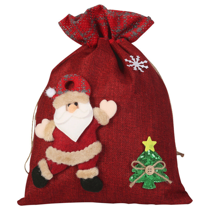 Christmas Gift Bag Christmas Decoration Large Closed Santa Backpack Children's Candy Bag Fu Bao Fu Bag