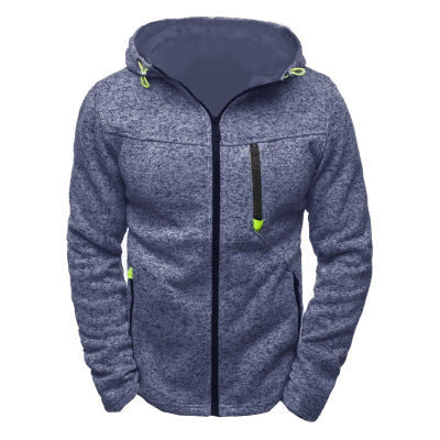 Autumn And Winter Men's Sports Leisure Jacquard Hoodie Fleece Cardigan Hoodie
