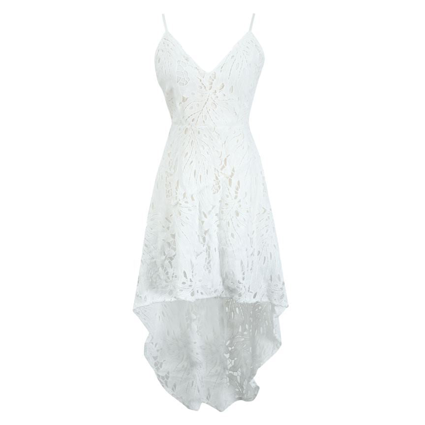 Lace Cutout Halter Dress