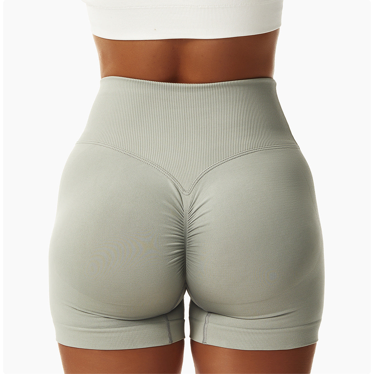 Peach Hip Lift Yoga Shorts Stretch High-Waisted Running Fitness Shorts Tight Seamless Sports Shorts For Women