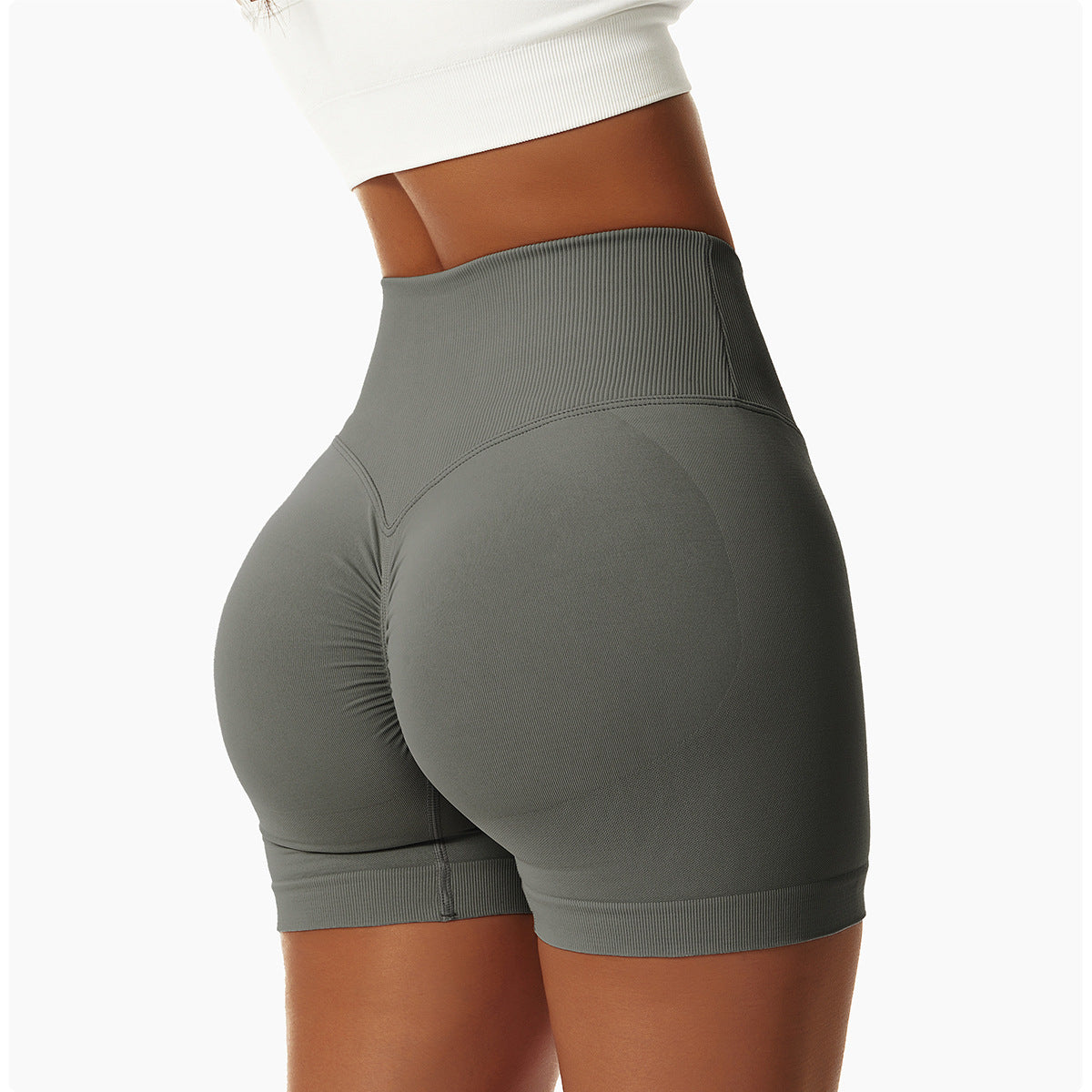 Peach Hip Lift Yoga Shorts Stretch High-Waisted Running Fitness Shorts Tight Seamless Sports Shorts For Women