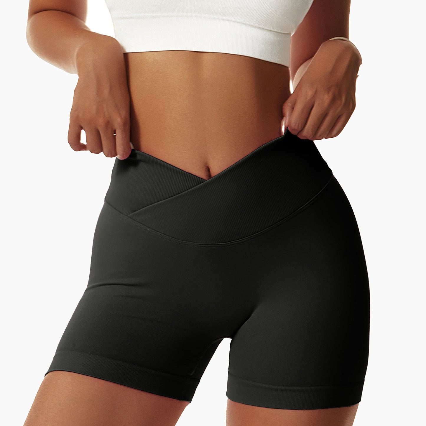 Peach Hip Lift Yoga Shorts Stretch High-Waisted Running Fitness Shorts Tight Seamless Sports Shorts For Women