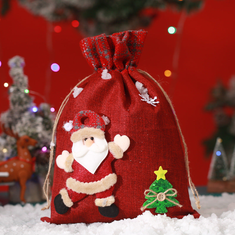 Christmas Gift Bag Christmas Decoration Large Closed Santa Backpack Children's Candy Bag Fu Bao Fu Bag