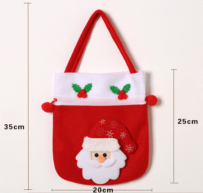 Christmas Decorations Christmas Backpack Cloth Bag Flannelette Gift Bag Old Man Snowman Gift Christmas Candy Bag
