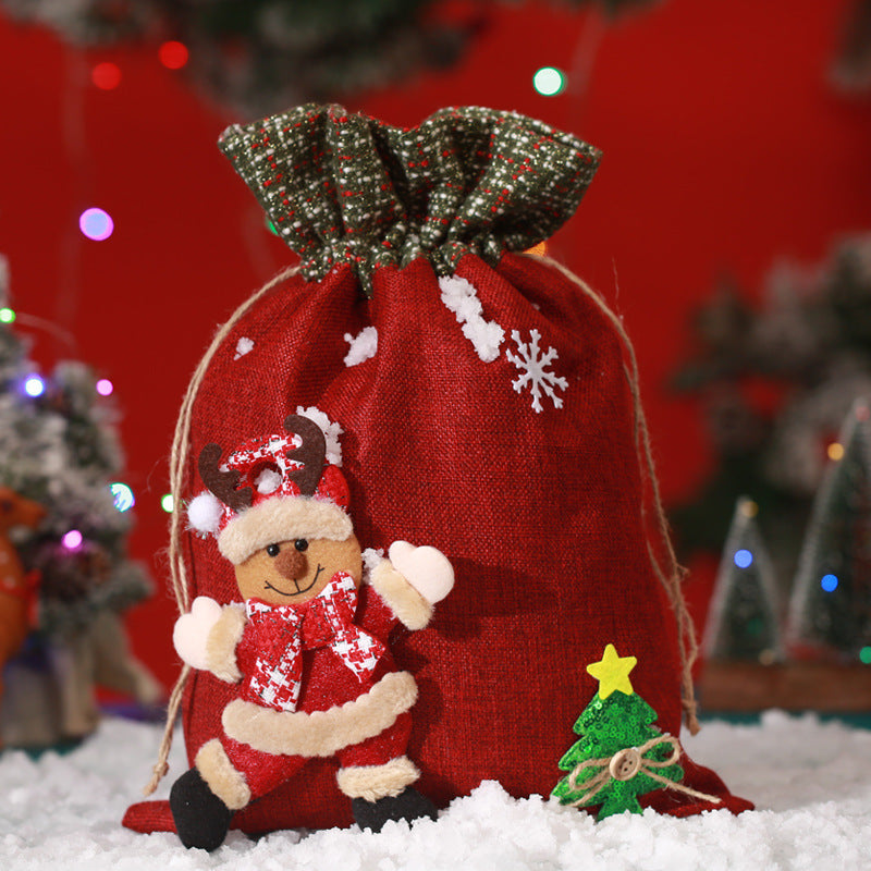 Christmas Gift Bag Christmas Decoration Large Closed Santa Backpack Children's Candy Bag Fu Bao Fu Bag