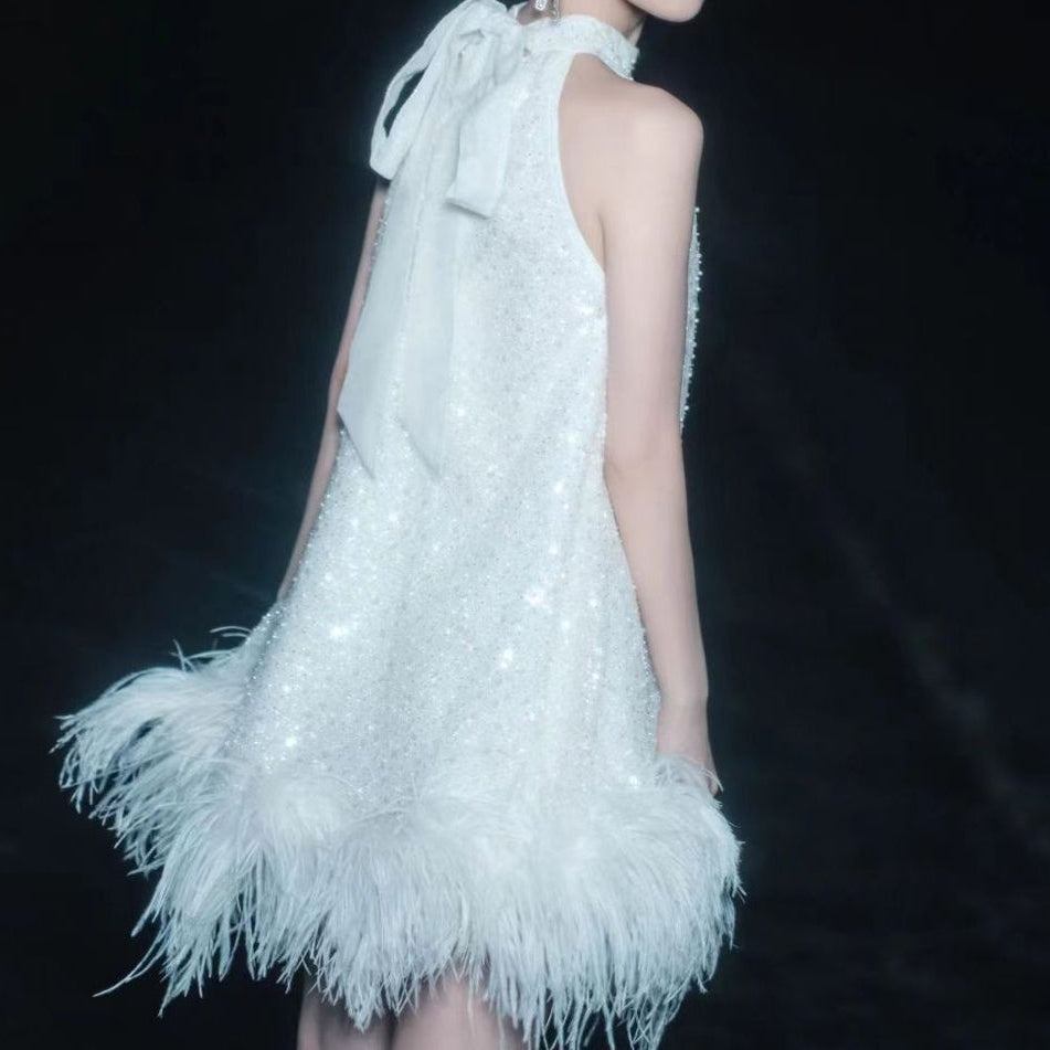 Feather Sequin Dress Summer New Niche Design Dress