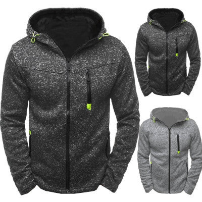 Autumn And Winter Men's Sports Leisure Jacquard Hoodie Fleece Cardigan Hoodie