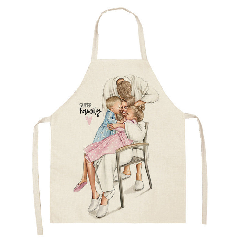 New Apron Mother's Day Parent-Child Apron Home Anti-Fouling Cotton Linen Sleeveless Overalls Customized By Enterprises