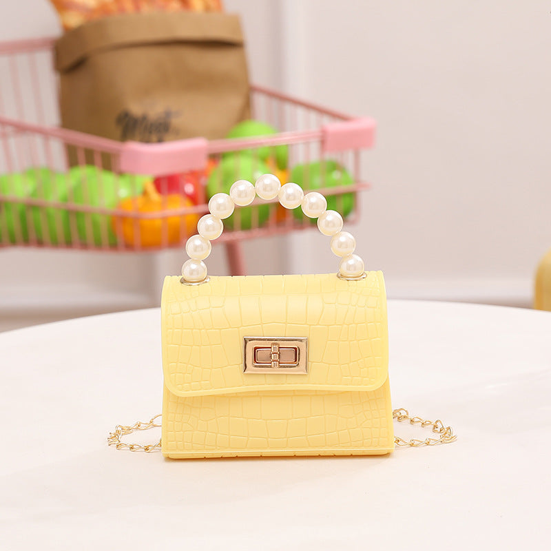 New Crocodile Jelly Bag Pearl Women's Handbag Crossbody Chain Bag  Women's Bag Beaded Bag