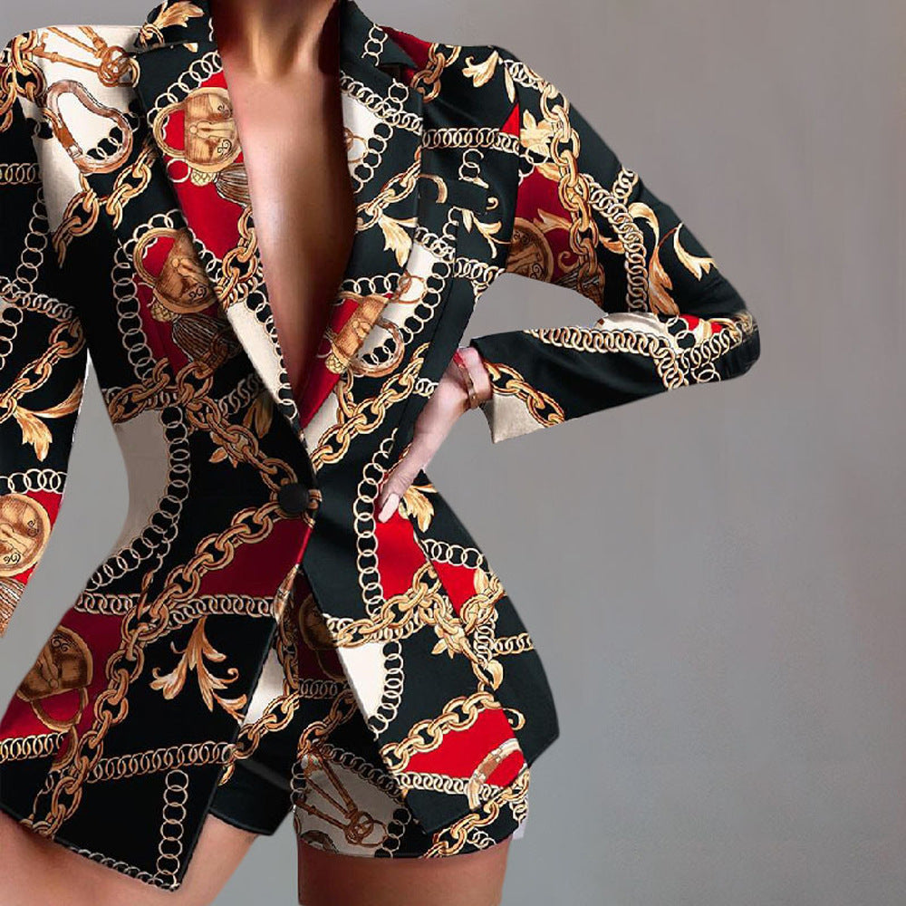 Women's New Fashion Temperament Slim Autumn Fashion Suit Two Suits Women