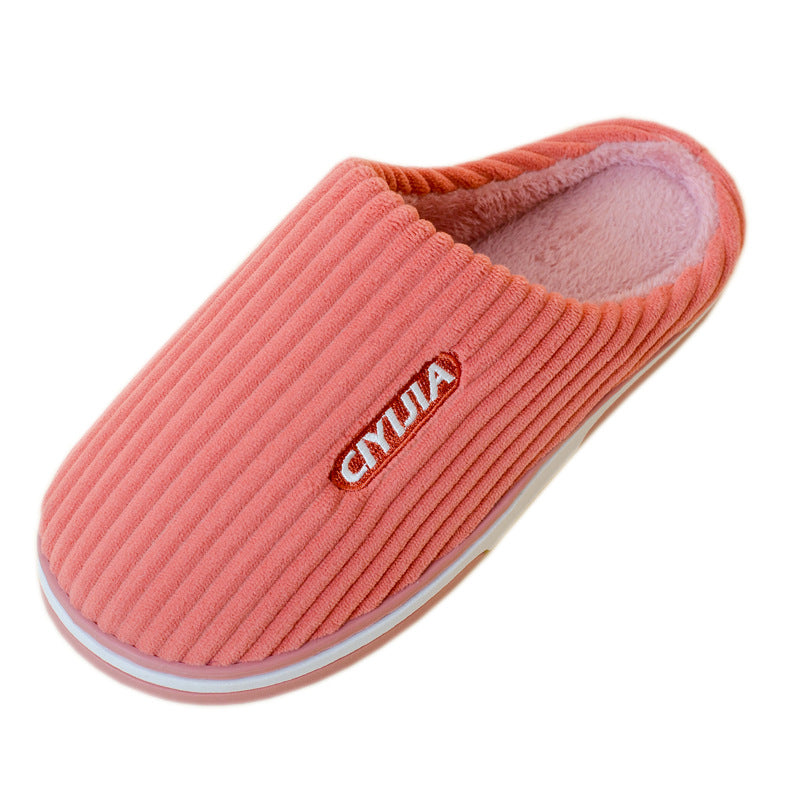 Slippers Autumn And Winter Warm Home Indoor Men And Women Couples Cotton Drag Thickened Non-Slip Plush Thick Cotton Slippers