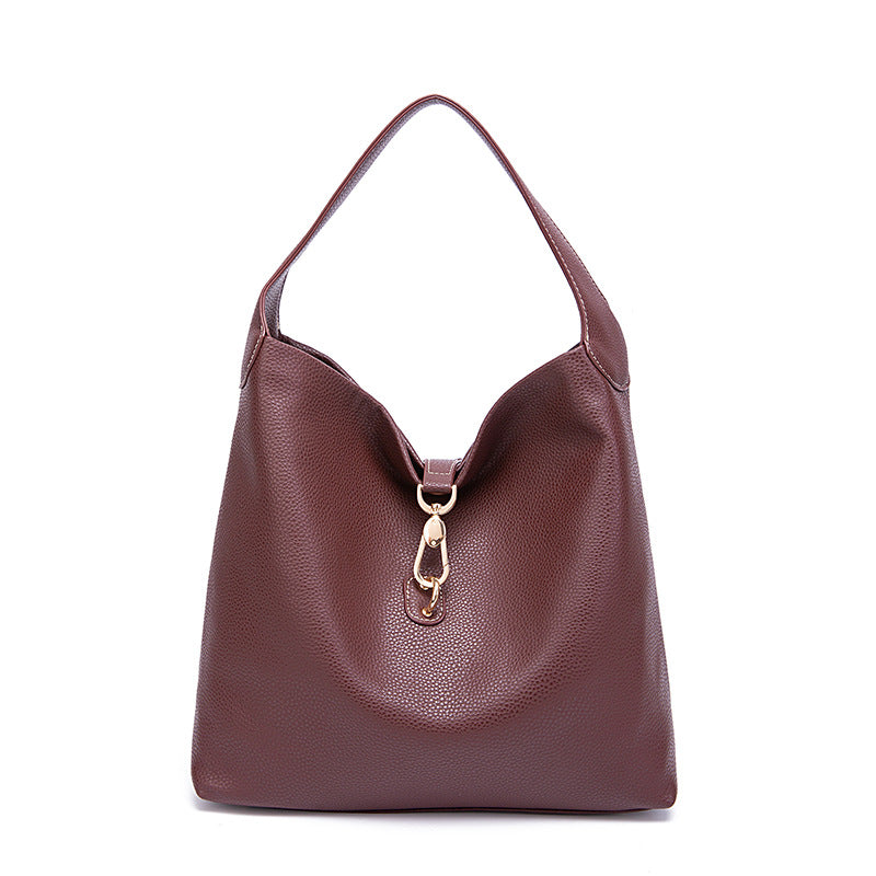 Retro New Granular Pebble Grain Hand Bill Of Lading Shoulder Underarm Women's Bag For