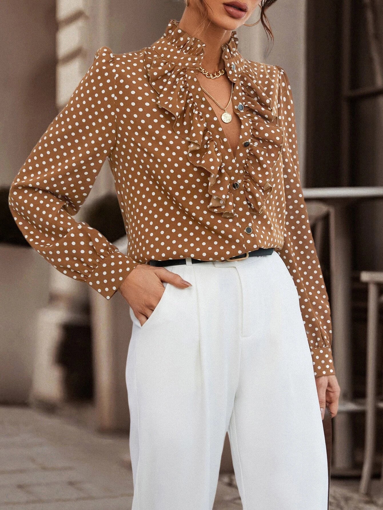 Early Spring Sweet Chic Blouse Lace Collar Fashion Shirt Women's Niche Long-Sleeved Shirt