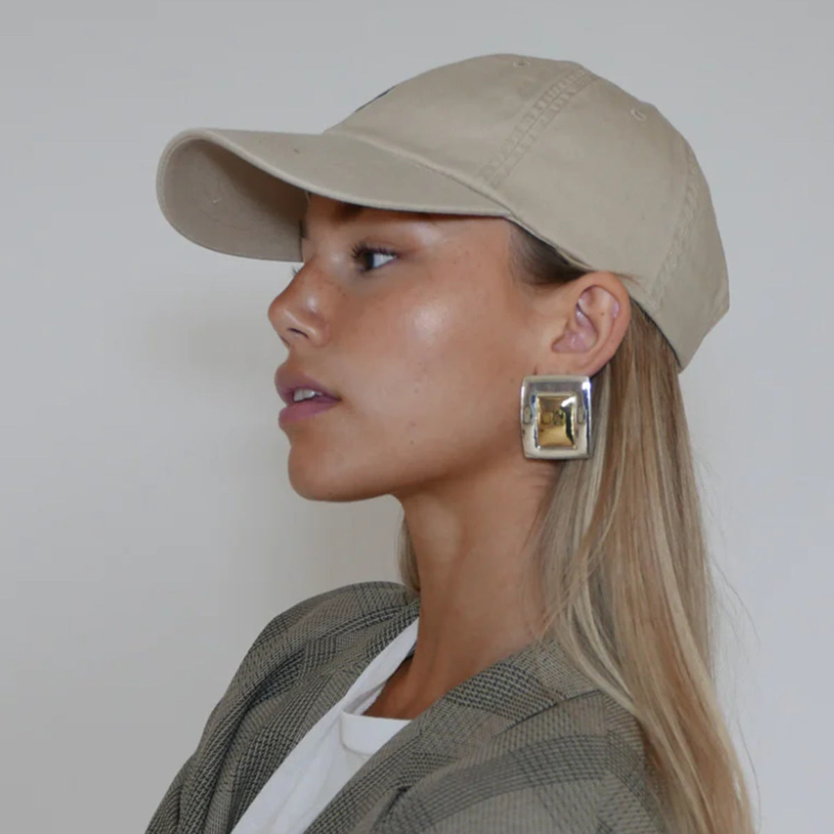 5pcs Stainless Steel Rectangular Matching Earrings Earrings Stud New Fashion Temperament Niche Design Earrings