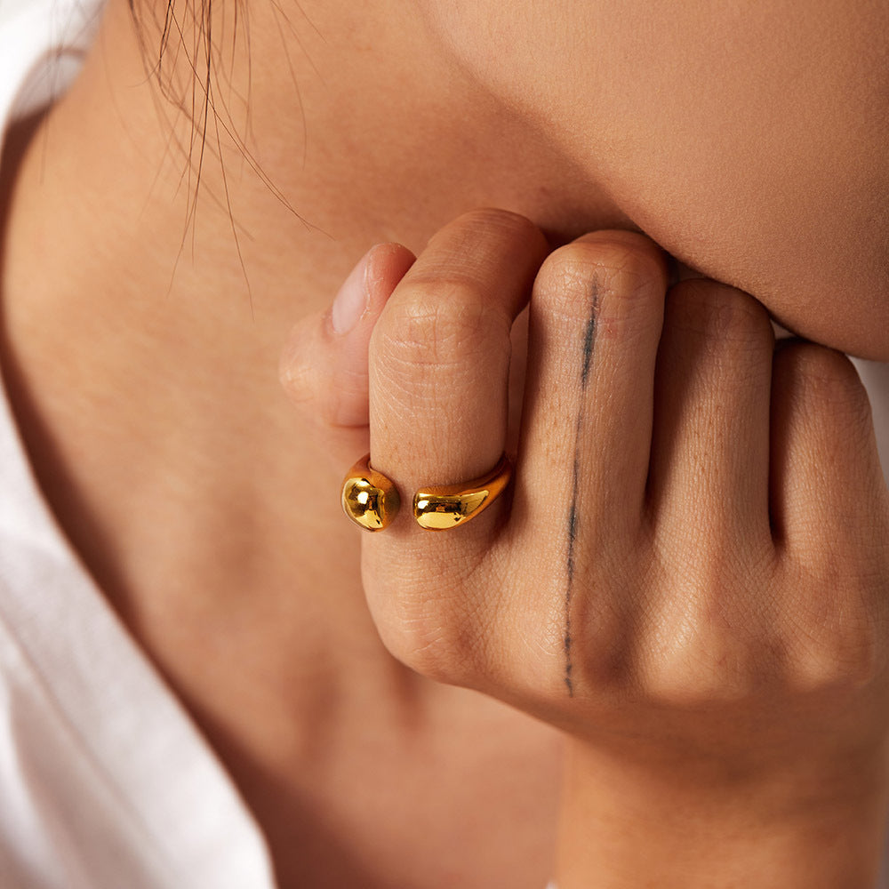 5pcs No Irregular Geometric Lines Ring Female Personality Hip Hop Opening Adjustable Index Finger Ring Couple Ring